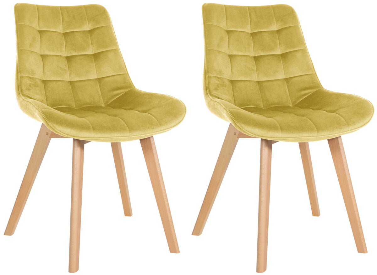 2er Set Stühle Brook Samt - gelb