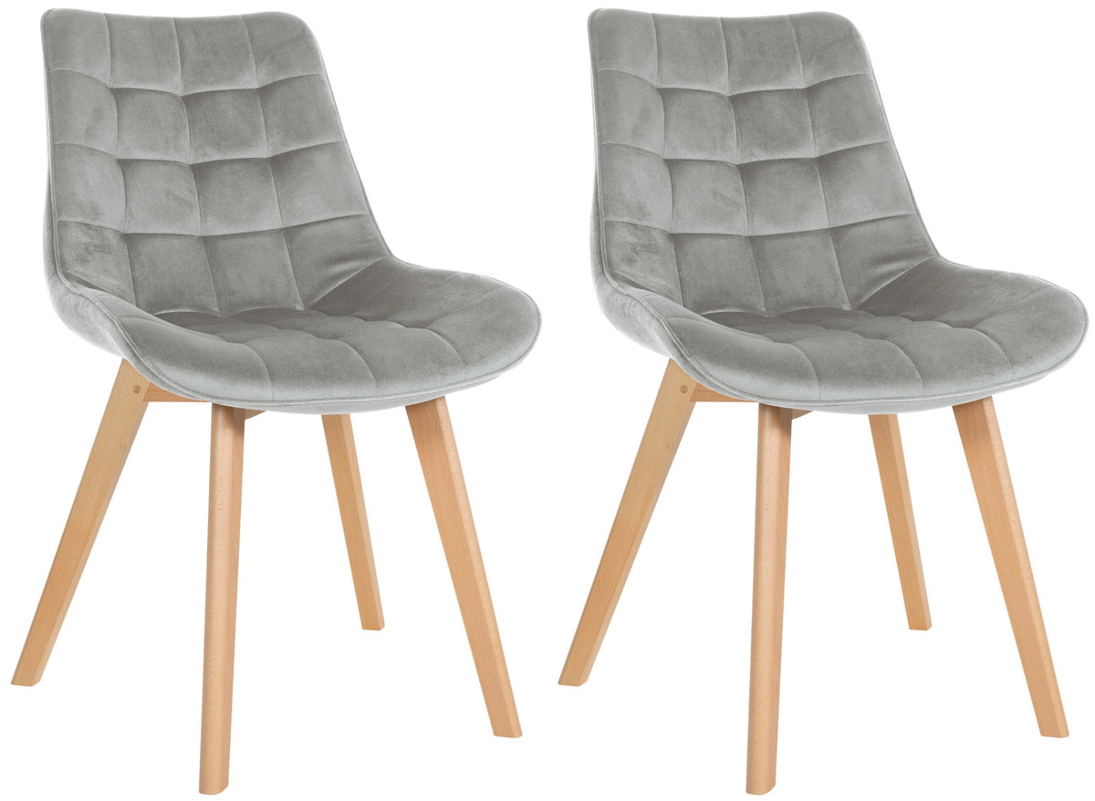 2er Set Stühle Brook Samt - grau