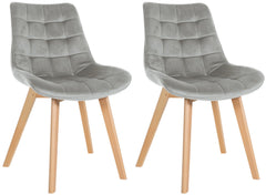 2er Set Stühle Brook Samt - grau