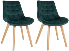 2er Set Stühle Brook Samt - grün