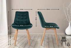 2er Set Stühle Brook Samt - grün