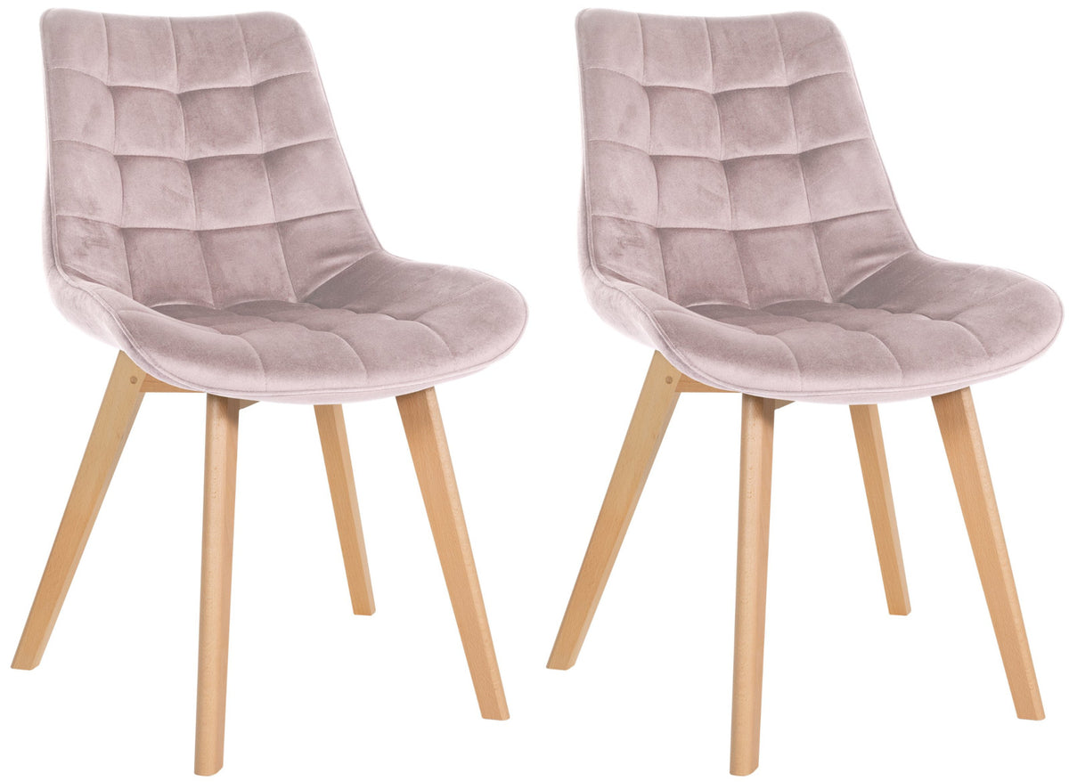 2er Set Stühle Brook Samt - pink