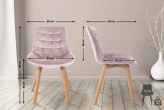 2er Set Stühle Brook Samt - pink