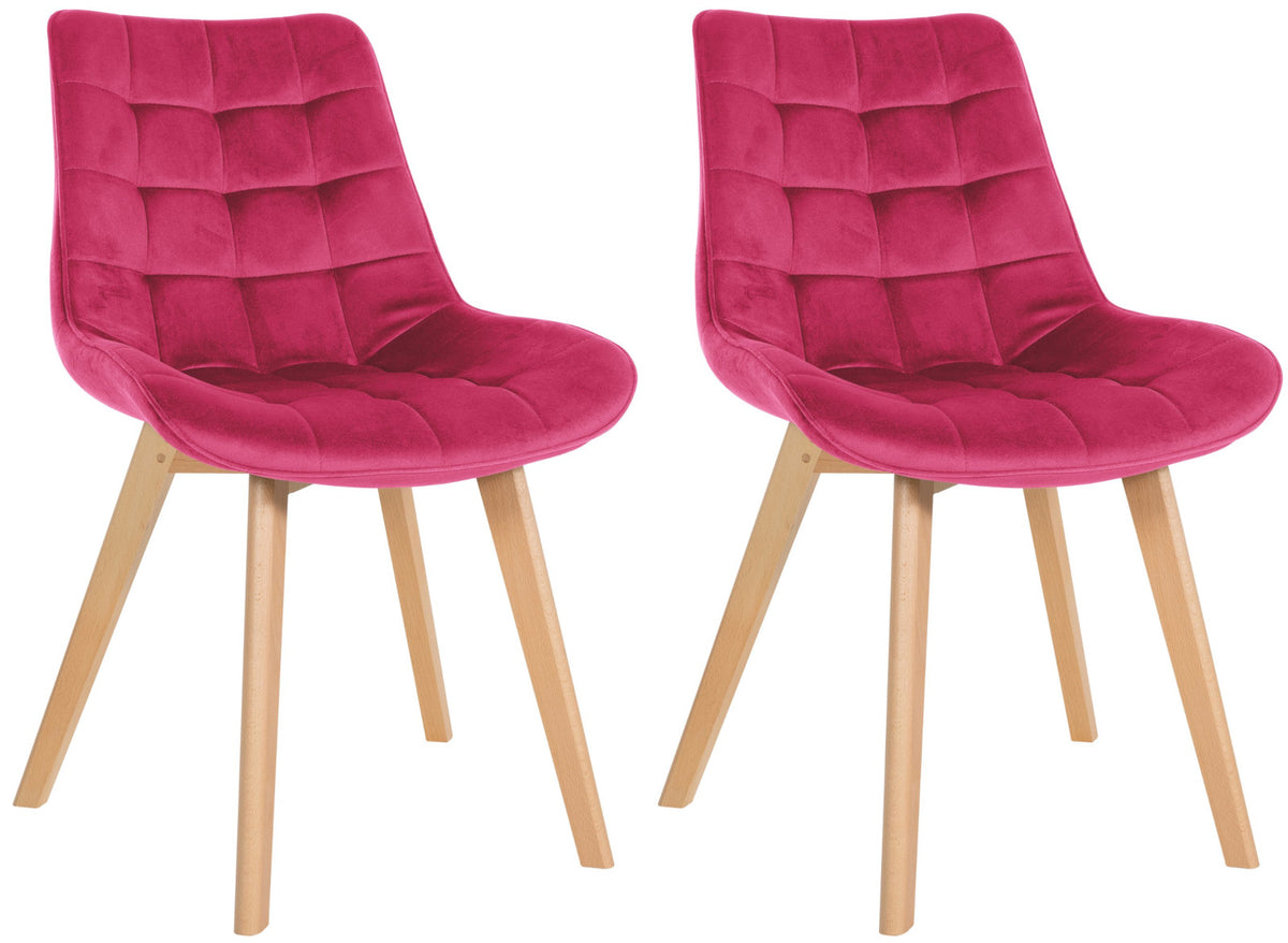 2er Set Stühle Brook Samt - rot