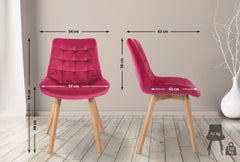 2er Set Stühle Brook Samt - rot