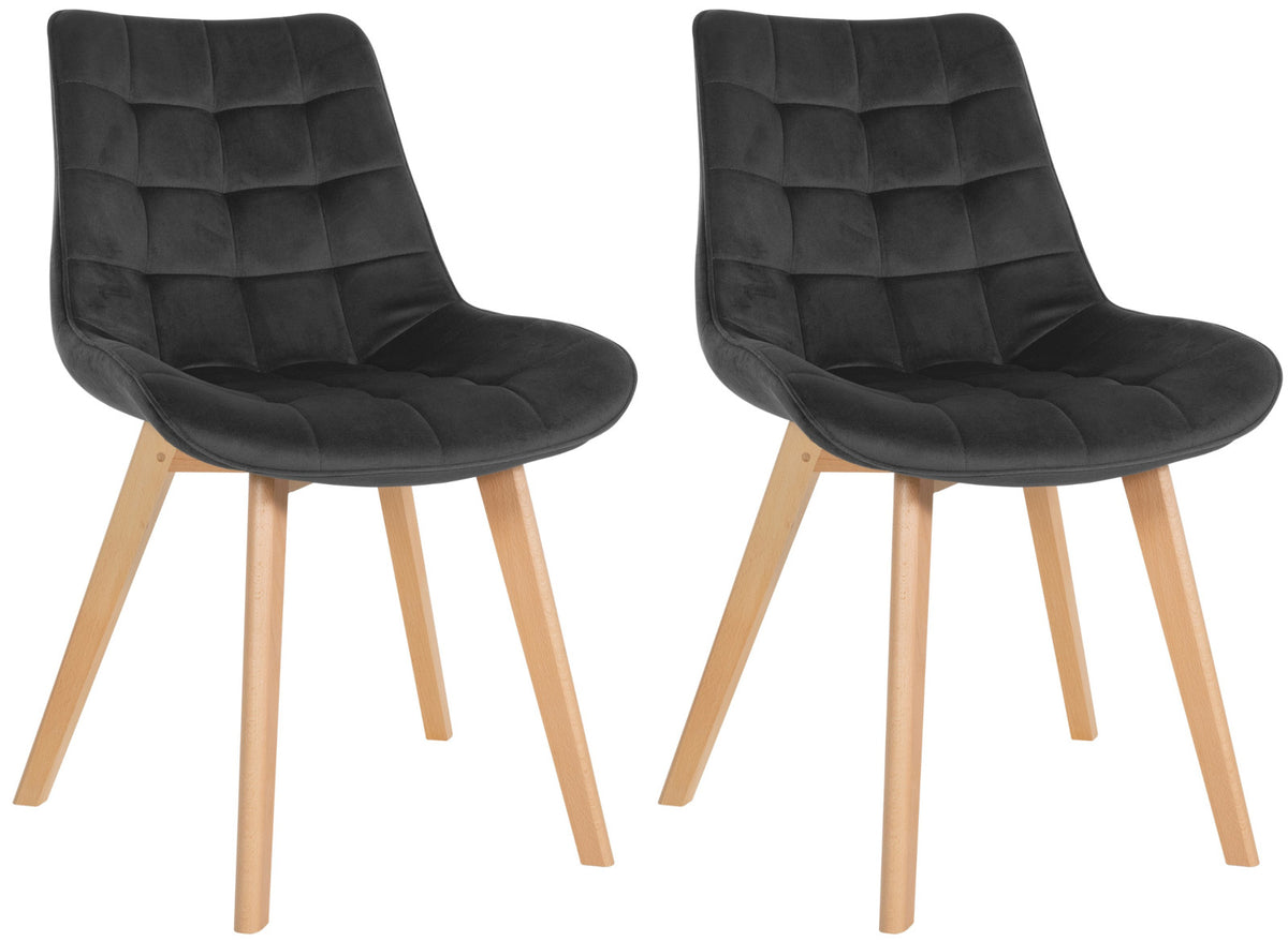 2er Set Stühle Brook Samt - schwarz
