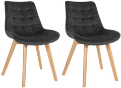 2er Set Stühle Brook Samt - schwarz
