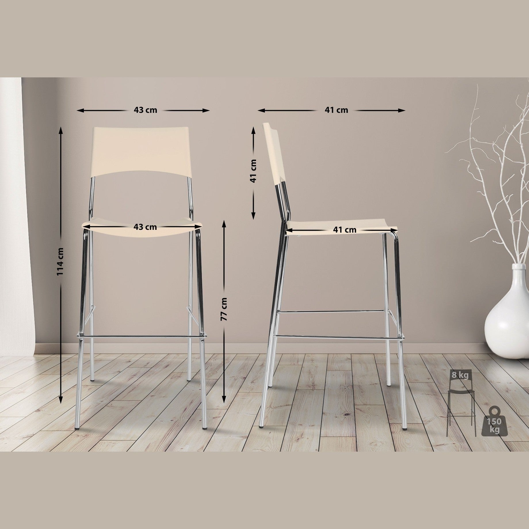 Barhocker Genua - creme - InfinityMarket