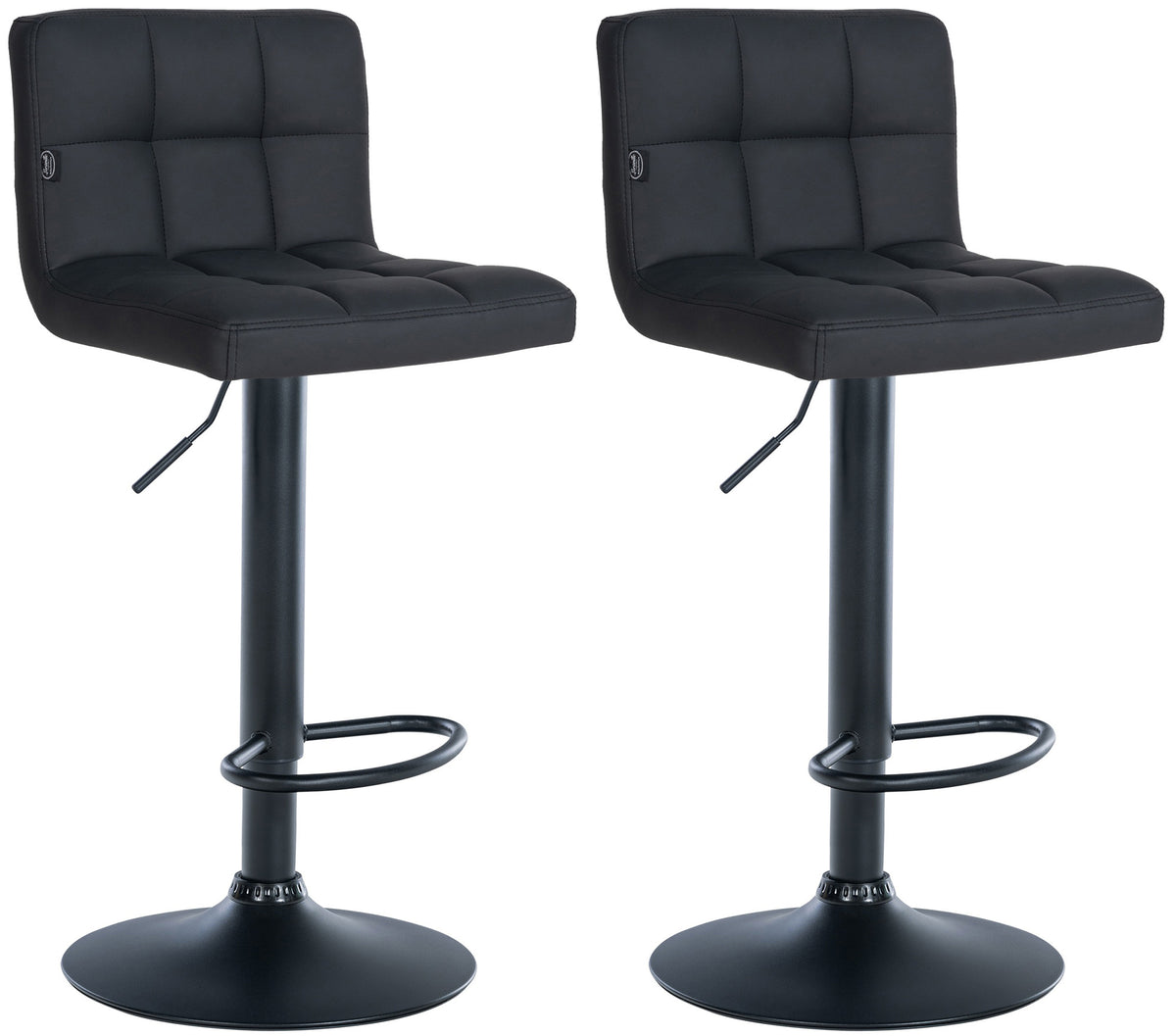 2er Set Barhocker Feni Kunstleder schwarz - schwarz