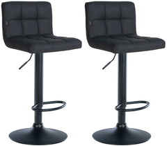 2er Set Barhocker Feni Kunstleder schwarz - schwarz