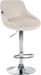 2er Set Barhocker Lazio Samt chrom - creme