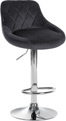2er Set Barhocker Lazio Samt chrom - dunkelgrau