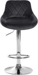 2er Set Barhocker Lazio Samt chrom - dunkelgrau