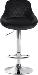 2er Set Barhocker Lazio Samt chrom - schwarz