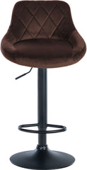 2er Set Barhocker Lazio Samt schwarz - braun