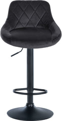 2er Set Barhocker Lazio Samt schwarz - dunkelgrau