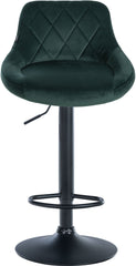 2er Set Barhocker Lazio Samt schwarz - dunkelgr�n