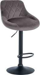 2er Set Barhocker Lazio Samt schwarz - grau