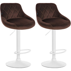 2er Set Barhocker Lazio Samt wei� - braun
