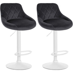 2er Set Barhocker Lazio Samt wei� - dunkelgrau