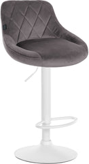 2er Set Barhocker Lazio Samt wei� - grau