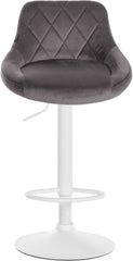 2er Set Barhocker Lazio Samt wei� - grau