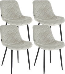 4er Set Stühle Springs Samt - creme