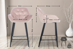 Barhocker Gibson 76 Samt - pink