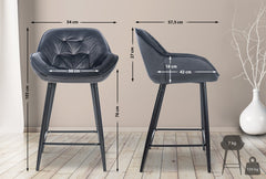 Barhocker Gibson 76 Samt - dunkelgrau