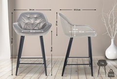 Barhocker Gibson 76 Samt - grau
