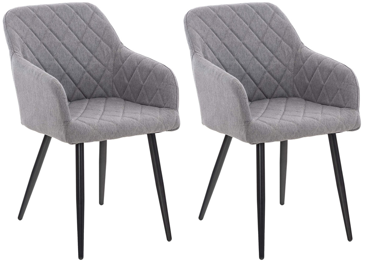 2er Set Esszimmerstuhl Shila Stoff - grau