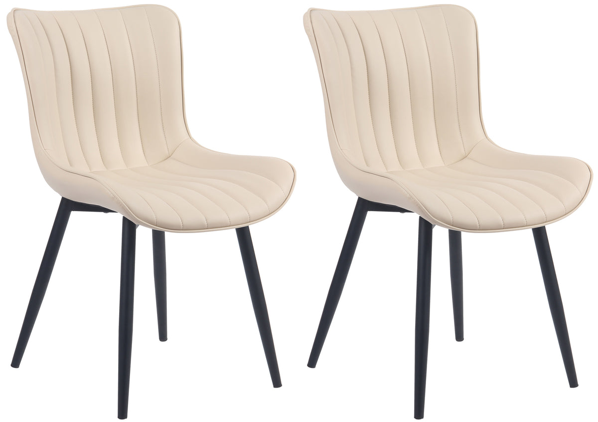 2er Set Stühle Largo Kunstleder - creme