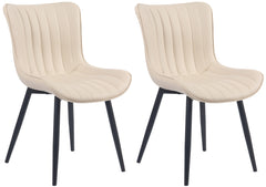 2er Set Stühle Largo Kunstleder - creme