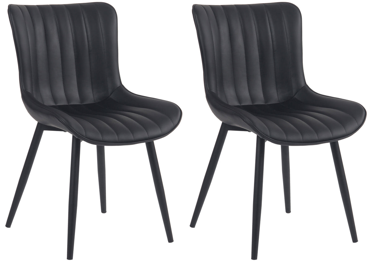 2er Set Stühle Largo Kunstleder - schwarz