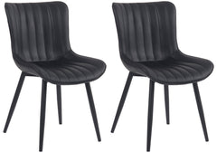 2er Set Stühle Largo Kunstleder - schwarz