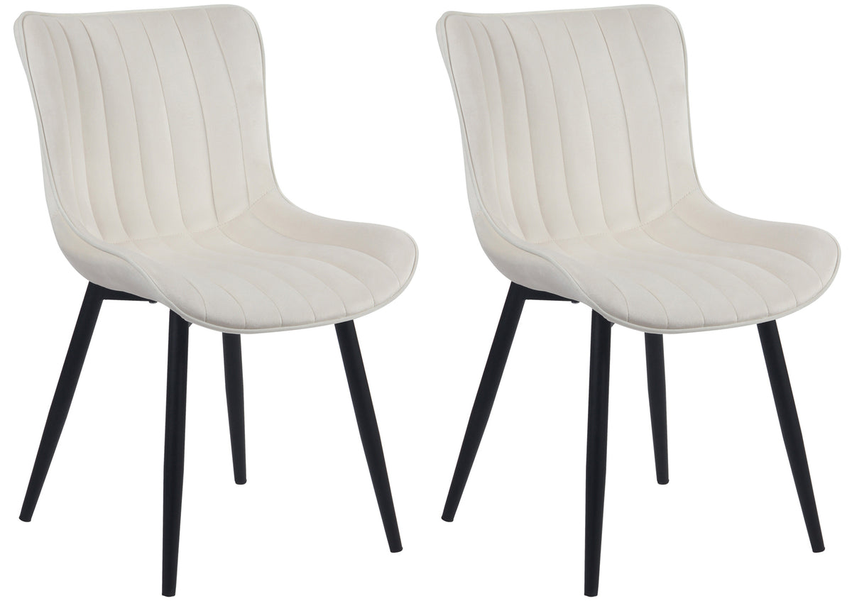 2er Set Stühle Largo Samt - creme