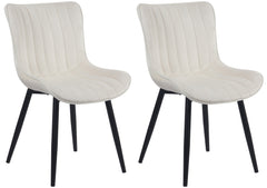2er Set Stühle Largo Samt - creme