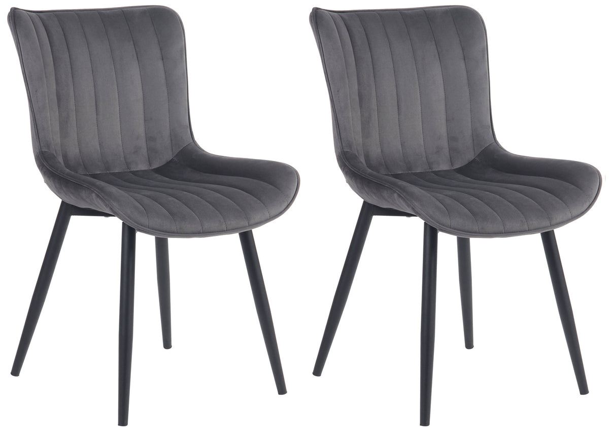 2er Set Stühle Largo Samt - dunkelgrau