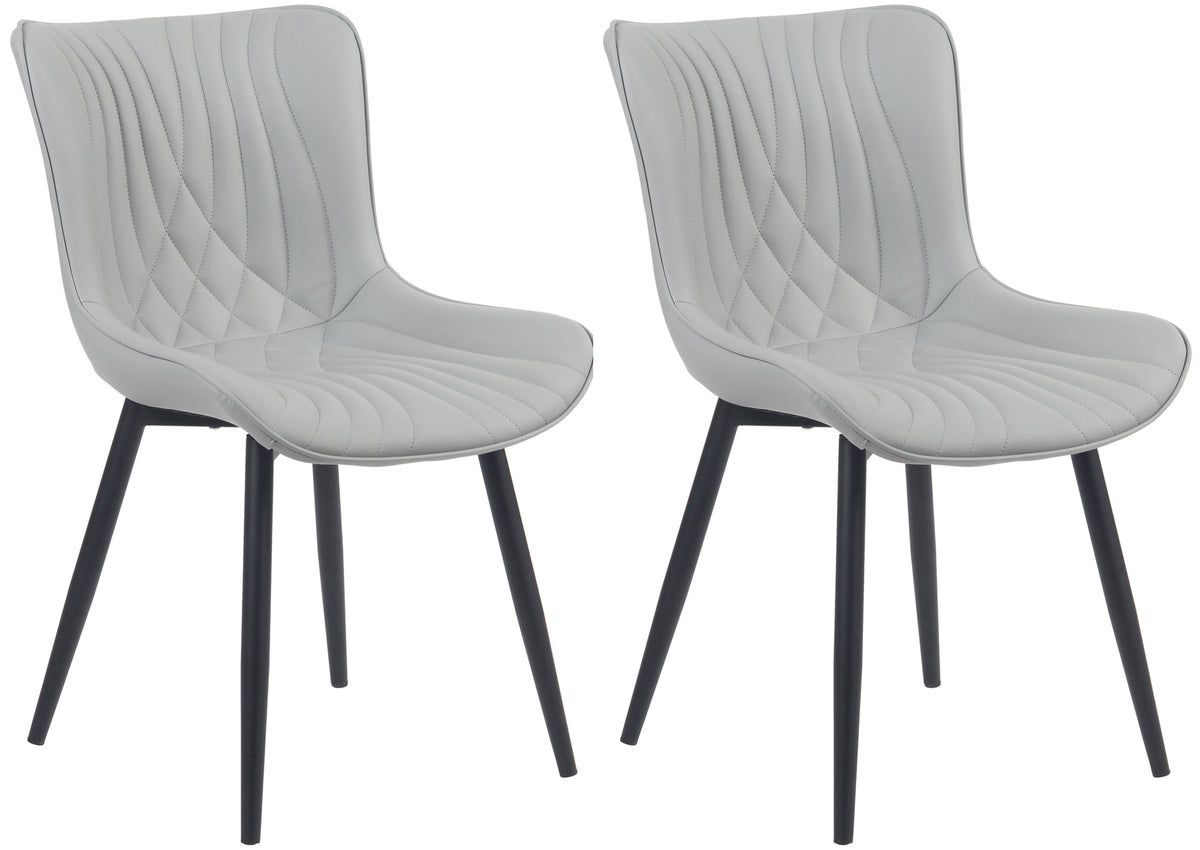 2er Set Stühle Brady Kunstleder - grau