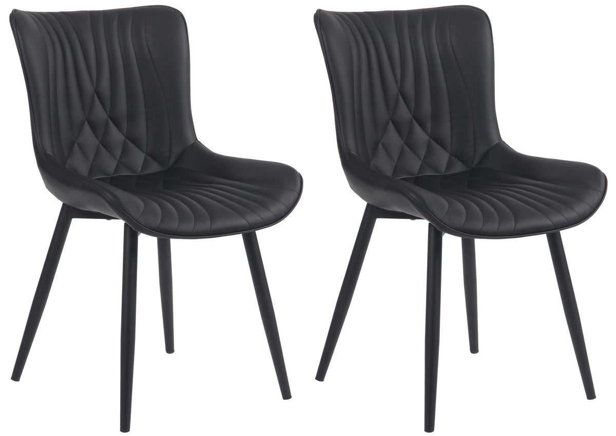 2er Set Stühle Brady Kunstleder - schwarz
