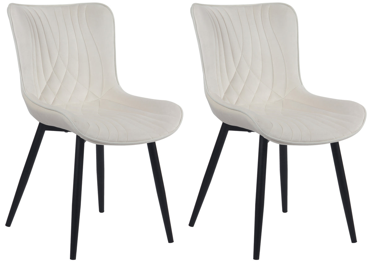 2er Set Stühle Brady Samt - creme