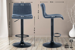 Barhocker Branford Stoff - blau