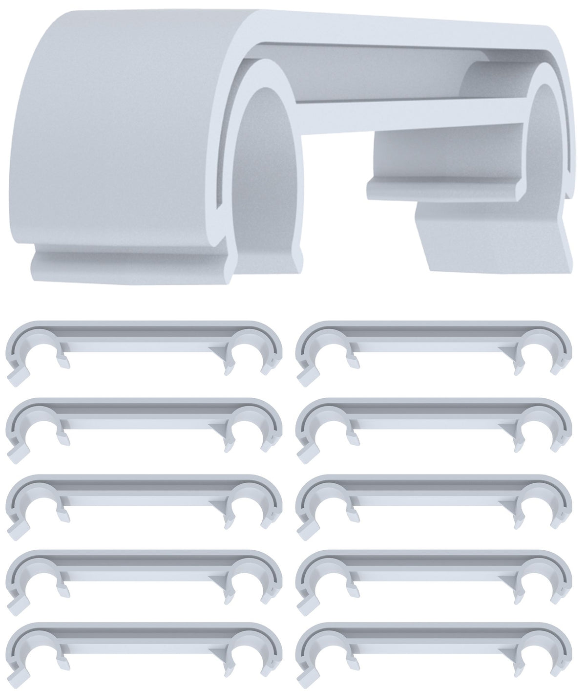 10er Set Verbinder f�r Kunststoffst�hle - grau