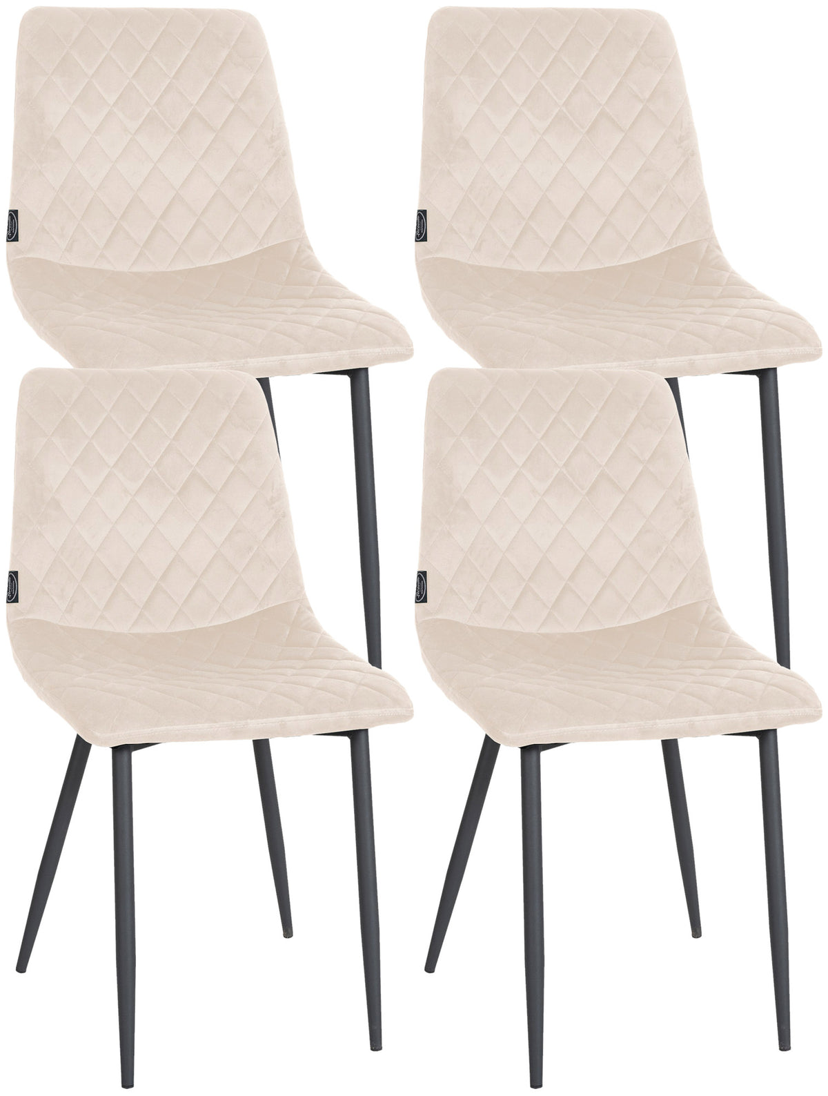 4er Set Stühle Telde Samt - creme
