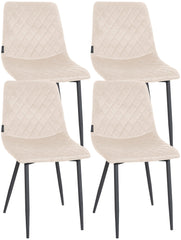 4er Set Stühle Telde Samt - creme