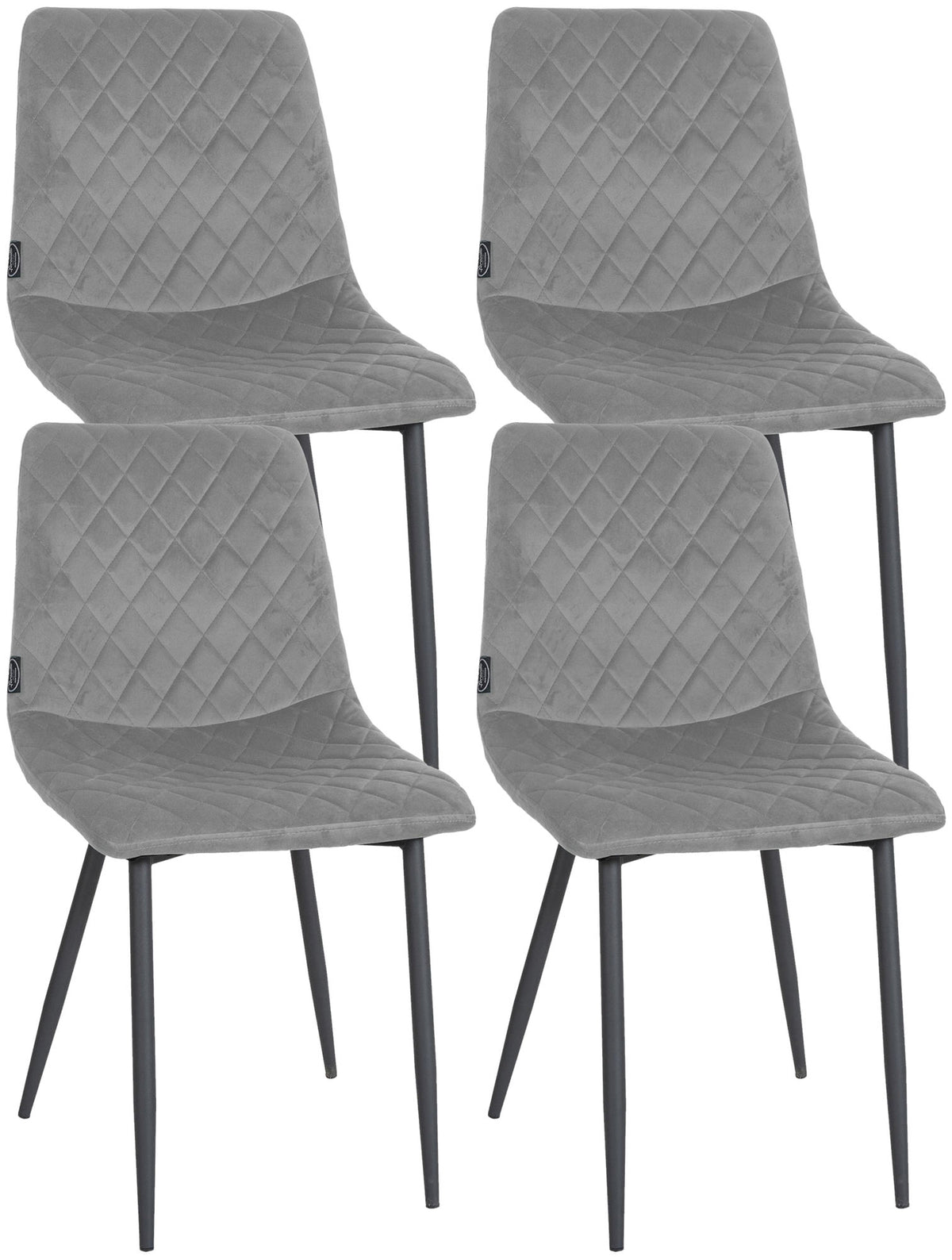 4er Set Stühle Telde Samt - grau
