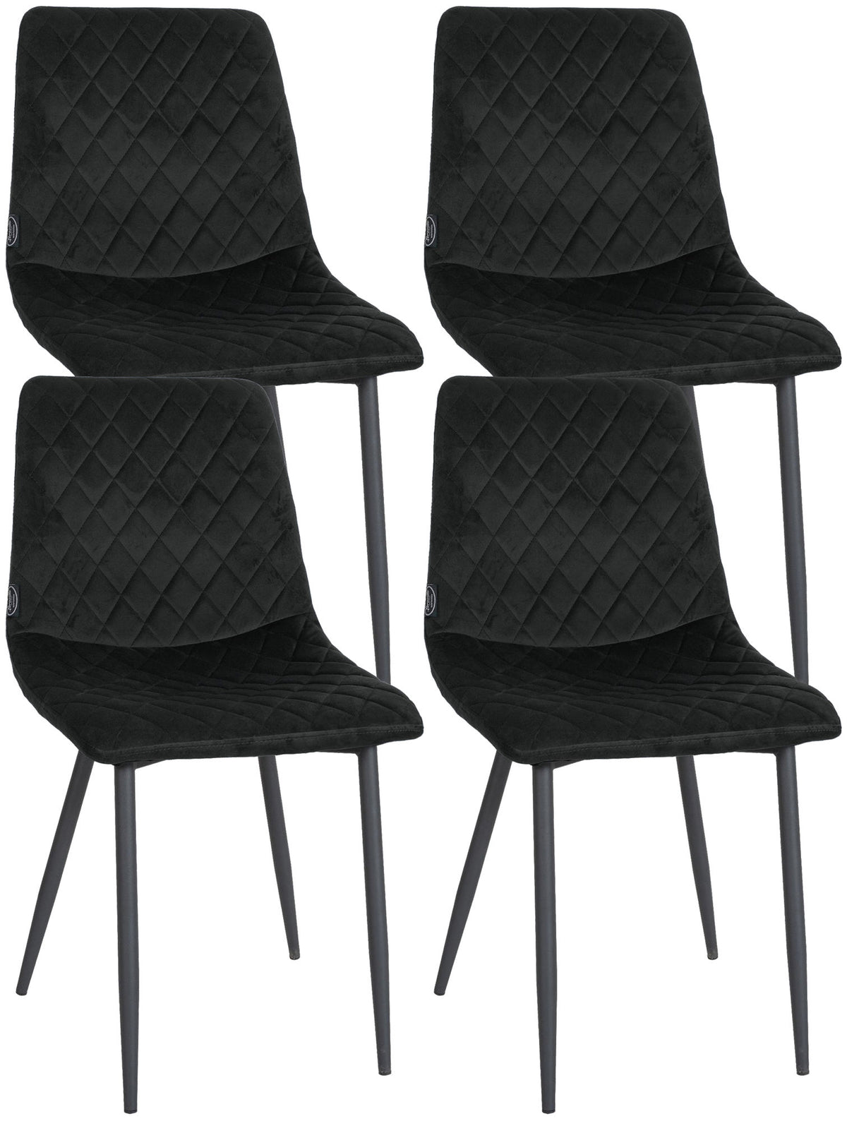 4er Set Stühle Telde Samt - schwarz