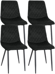 4er Set Stühle Telde Samt - schwarz