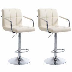 2er Set Barhocker Lucy V2 chrom - creme