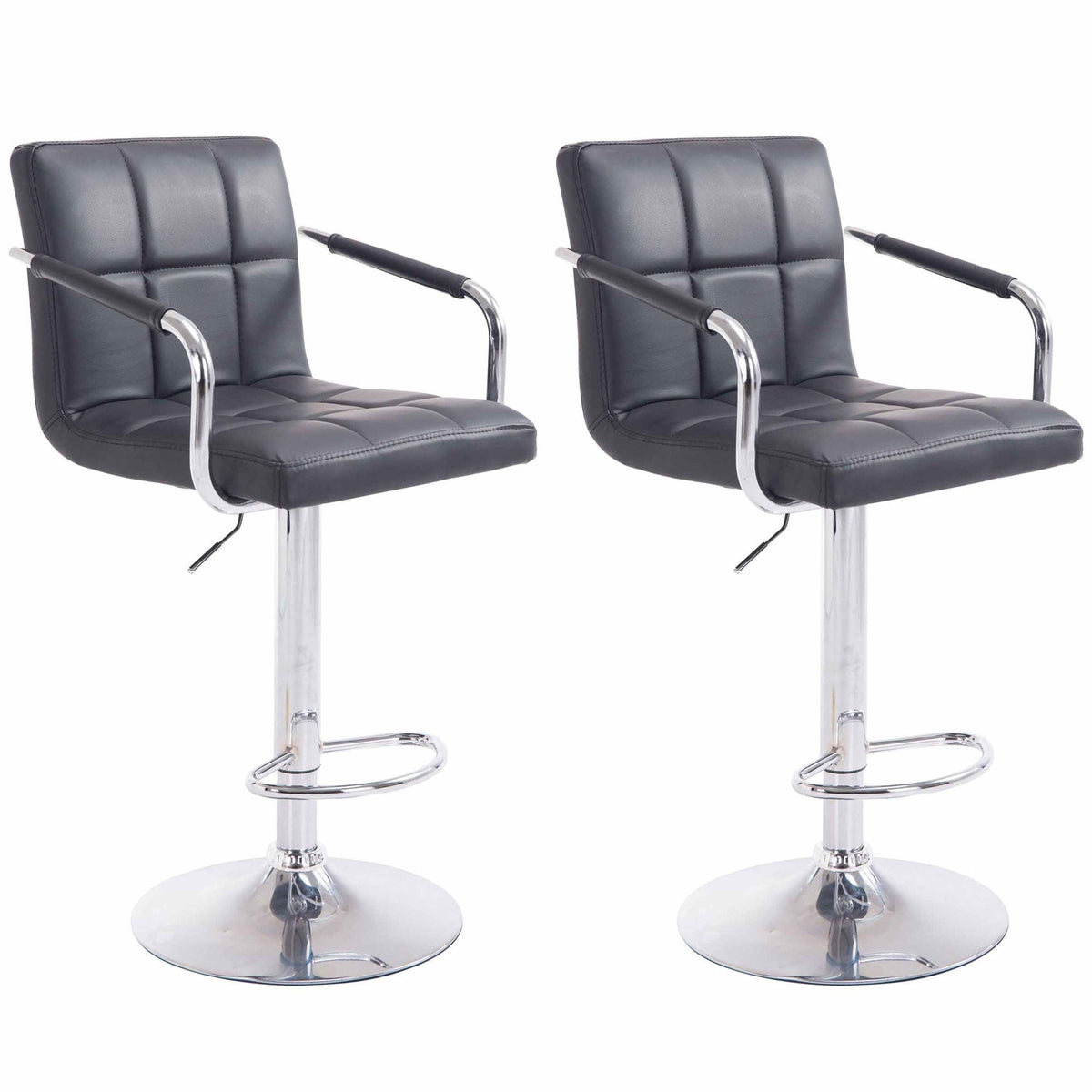 2er Set Barhocker Lucy V2 chrom - schwarz